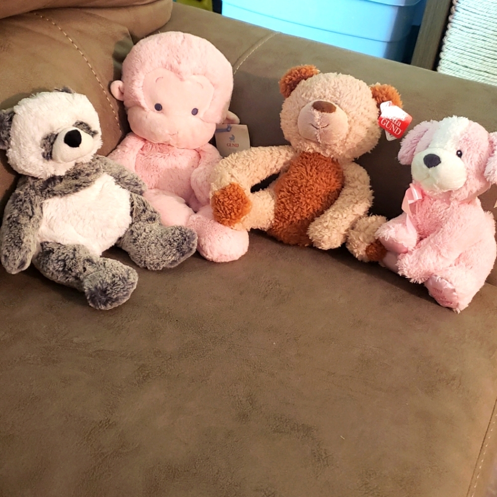 GUND Plush Toys Set Of 4 New
